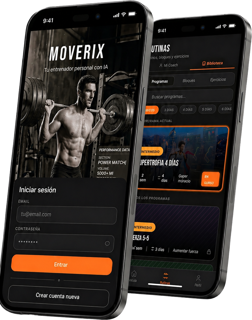 Moverix app en iPhone
